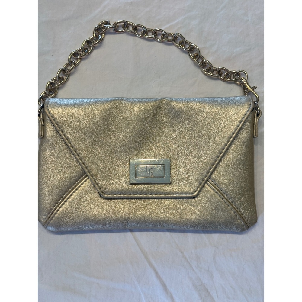 LAMB Gwen Stefani Metallic Gold Envelope Clutch Chain Strap Y2K Evening Bag